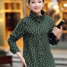 Fashion Autumn And Winter Printing Women\'S Cotton Padded Jacket Plus Size Thin Stand Collar Blue/Gr