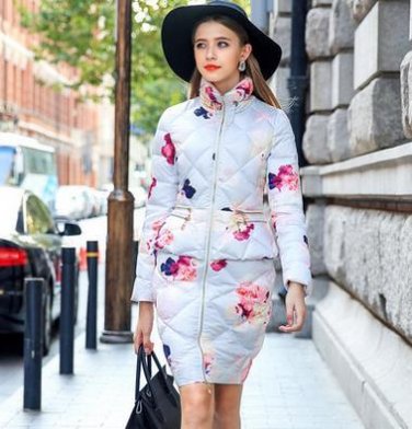 Women\'s winter jacket 2017 print jacket medium-long female thickening winter coat women Size S-2XL
