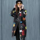 Newest Streetwear Personality Women\'s Jacket 2017 Winter Parka Duck Down Printed Cartoon Long Baseb