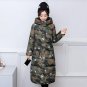 New Winter Military Printed Coats Women Wadded Hooded Jacket Medium-long Casual Parka Thickness Plus