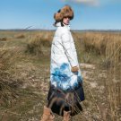 MM222 New Arrival 2017 winter coat vintage chinese style print single breasted loose long white duck