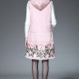 Plus size women winter down vest vintage flower embroidery fur patchwork down coats long casual hood