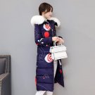 Women\'s Printing Down Jacket Winter Female Parka Fur Collar Thickening Cotton Padded Winter Coat 6 