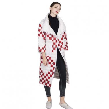 Ultra Light Down Jacket Women  Winter Slim Long Coat Slim Long Coat For Women  Casual  Pockets Print