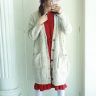 Women Autumn Winter Dot Knitted Cardigans Coat Outwear Ladies Single Breasted Sweaters Overcoat Knit
