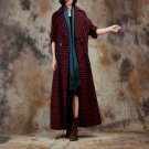 Women Autumn Winter Woolen Coat Retro Polka Dot Long Outwear Overcoat Ladies Blends Coat Vintage Sli