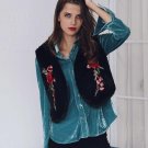 Fluffy faux fur coat women warm chic female outerwear Fur Vests Embroidery autumn winter jacket coat