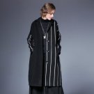 SuperAen Striped Woolen Pluz Size Women Coat Europe Long Sleeve Fashion Wild Winter New Woolen Coat 