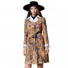 2017 Winter Women Leather Jackets Ladies Long Sleeves Printed Suede Jacket Turn-down Collar Patchwor