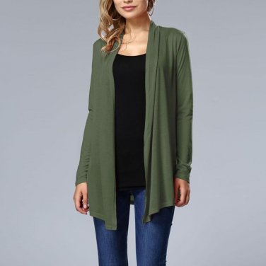 Vintage Womens Turn-down Waterfall Casual Loose Tops Shirt Blusas Autumn Ladies Open Front Long Slee