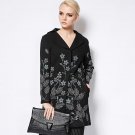 Long Coat 2017 Autumn Winter New Fashion Good Women\'s Elegant Long Sleeve Small Flowers Embroidery 