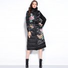 Flower thin Women\'s down coat Slim long Parka down Outerwear
