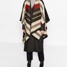 2016AW Woman Luxury New Fashion STRIPED PONCHO Coat 165cm
