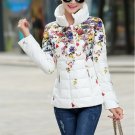 2016 Winter women  jacket casual women\'s print down cotton-padded coat jacket short design slim flo