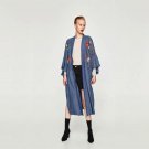 Sequins Embroidery Kimono Cardigan Windbreaker Jacket Women Lead Windbreaker European Wisp Air Mesh 
