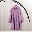 2017 New Fashion Faux Ribbit Fur Coat Winter Warm 3 Quarter Sleeve Medium Long Outwear Casaco de Pel