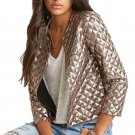 Fashion Golden Sequins Short Jacket Coat for Women 2017 Autumn Winter Brand New Long Sleeve Slim Fit