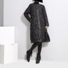 [IASK] 2017 new autumn winter round neck long sleeve three-dimensions flower cotton-padded solid col