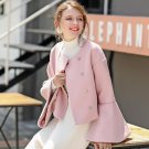Casual Minimalist Women Woolen Coat 2017 Winter O-Neck Short Female Wool Blends Single Breasted Flar