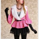 DABUWAWA Original 2016 Brand Autumn and Winter Thick Rose Plaid Fur Collar Plus Size Slim Wool Coat 