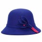 Retro Female Woolen Fedora Hat Casual Chapeau Cap Wide Brim Flower Wool Felt Bowler Hat Lady Floppy