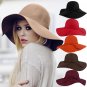100% fedoras cashmere wool Pure Solid Wide Brim Large Hats For Women Vintage Wide Brim Floppy Felt D