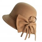 Elegant Women Hat Female Chapeau Retro Casual Cap Wide Brim Pure Wool Felt Bowler Hat For Women Flop