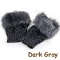 2016 Fashion Winter Arm Warmer Fingerless Gloves, Knitted Fur Trim Gloves Mitten