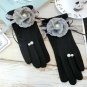 2017 Winter Gloves Big Flower With Pearl Fleece Gloves Women Mittens Women Winter Touch Screen Glove