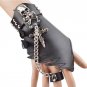Punk Design Handmade Gothic Leather Pair Fingerless Performance Glove With Teeth For Women Tactical