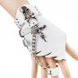 Punk Design Handmade Gothic Leather Pair Fingerless Performance Glove With Teeth For Women Tactical