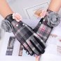 women\'s winter gloves Big Flower Plaid Touch Screen Gloves Women Driving Gloves Female Mittens