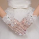 2017 New Fashion High Quality Elastic Girls Bride Bow Flower Gloves Women Short White Gloves For Gir