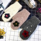 New Fashion Women Gloves Winter Lovely Flower Cute Winter Gloves For Girl Fashion Warm Mittens All M