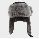 High Quality Mens 100% Real Rabbit Fur Winter Hats With Ear Flaps Outdoor Warm Snow Caps Russian Hat