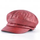 Autumn Winter Leather Newsboy Caps Women Solid Adjustable Flat Hats For Men Fresh Style Fashion Stre