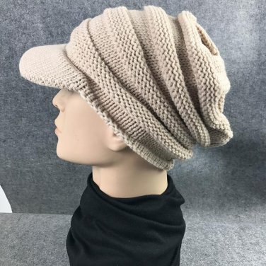 Unisex Winter Hat Knitted Mens Winter Cap Women Casual Solid Thick Warm Knit Beanie Hats Cap Skullie
