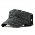 Classic Vintage Flat Top Mens Washed Caps And Hat Adjustable Fitted Thicker Cap Winter Warm Military