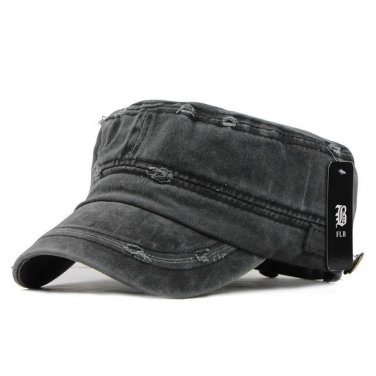 Classic Vintage Flat Top Mens Washed Caps And Hat Adjustable Fitted Thicker Cap Winter Warm Military