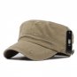 Classic Vintage Flat Top Mens Washed Caps And Hat Adjustable Fitted Thicker Cap Winter Warm Military