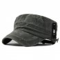 Classic Vintage Flat Top Mens Washed Caps And Hat Adjustable Fitted Thicker Cap Winter Warm Military