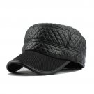 Wholesale Winter Flat PU Military Cap Fashion Women\'S Hats Gorras Planas Male Hats Military Hat Gen