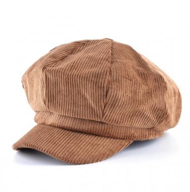 Solid Corduroy Newsboy Caps Men Casual Cotton Octagonal Hat For Women Autumn And Winter Berets Girls
