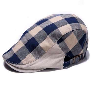 Hot Casual Winter Autumn Warm New Men Women Checked Duckbill Cap Golf Driving Flat Cabbie Newsboy Be