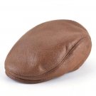 Autumn Winter Faux Leather Beret Hats For Women Double Layer Thick Unisex Flat Visor Caps Men Casual
