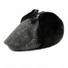 Winter Style Warm Thicken Cap  Ear Protection Flat Beret Hat for Men Solid New Design Lace-up Hats B