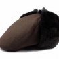 Winter Style Warm Thicken Cap  Ear Protection Flat Beret Hat for Men Solid New Design Lace-up Hats B