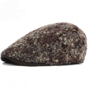 HT1375 High Quality Velvet Beret Caps Men Women Fashion Brand Warm Winter Hat Cap Western Style Flat