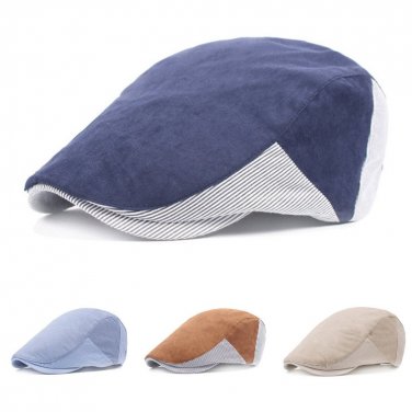 Autumn Winter Warm Cotton Berets Caps For Men Casual Stripe Caps Berets Hats Casquette Cap Casual Vi