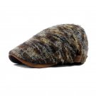 2016 New Fashion Arcylic Knitted Women Beret Winter Hats For Men Warm Pu Leather Brim Boinas Para Ho